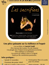 Les sacrifiées (auteur : Laurent Gaudé) Pièce de théâtre suivie d'un apéro grignote