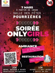 SOIRÉE SPÉCIALE FEMMES – SAMEDI 7 MARS - À partir de 19h30