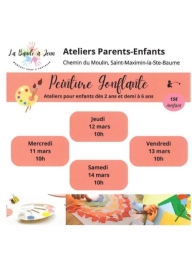 Atelier : Peinture gonflante - (enfants 2 et demi - 6 ans)