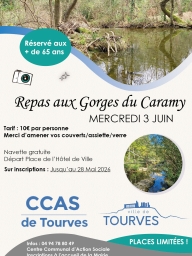 Repas aux Gorges du Caramy - Réservé aux + de 65 ans - CCAS de Tourves