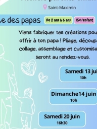 Atelier parent/enfant : Fête des Papas -  (enfants 2 ans à 6 ans)