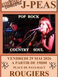Apero concert : J Peas - musique pop, rock, country,  soul