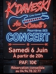 Concert : K'Davesky - musique rock acoustique