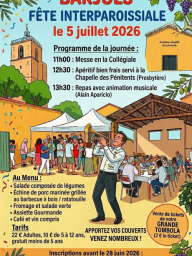Messe, repas avec animation musicale : Fête inter paroissiale