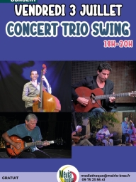 Concert d'été Trio Swing – jazz manouche en plein air à Bras