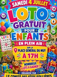 Loto enfants en plein air & soirée musicale – Ollières