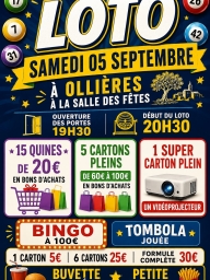 Loto de la rentrée à Ollières – Tentez votre chance