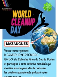 Ramassage des déchets – World Clean Up Day à Mazaugues