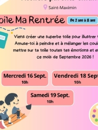 Atelier parent/enfant : Toile ma rentrée (enfants 2 ans à 8 ans)