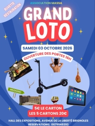Grand loto de l'association Massa à Brignoles