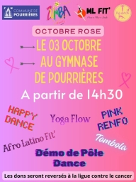 Activités sportives Octobre rose, yoga et danse à Pourrières