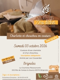 Atelier Charlotte et chouchou en couture à Brignoles