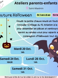 Atelier Couture Halloween à Saint-Maximin-la-Sainte-Baume