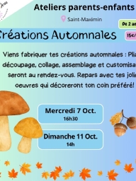 Atelier Créations Automnales à Saint-Maximin-la-Sainte-Baume