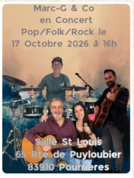 Concert Marc-G & Co, musique pop-rock et folk