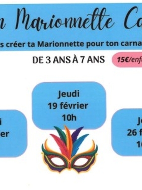 Atelier : Création marionnette de carnaval (enfants 3 ans - 7 ans)
