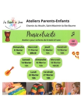 Atelier : Musicotricité (enfants 6 mois - 5 ans)