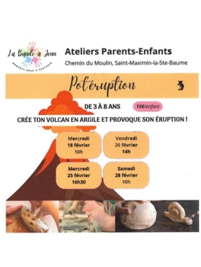 Atelier : Pot'éruption  (enfants 3 ans - 8 ans)