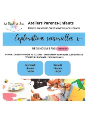 Atelier : Explorations sensorielles - (enfants 18 mois - 5 ans)