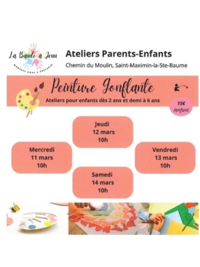 Atelier : Peinture gonflante - (enfants 2 et demi - 6 ans)