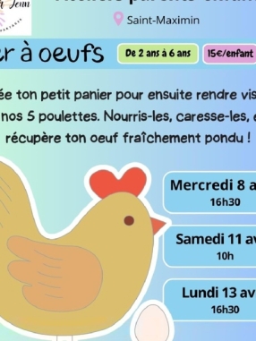 Atelier création de panier et chasse aux oeufs : Paques (enfants de 2 ans et demi à 8 ans)