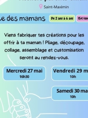 Atelier parents-enfants : Créations fête des mamans (enfants 2 ans à 6 ans)