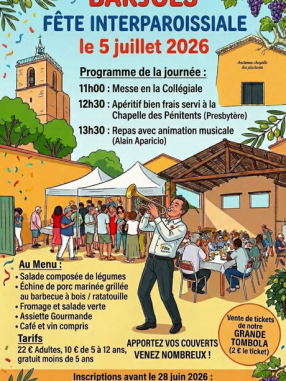 Fête Interparoissiale à Barjols : messe et repas animé
