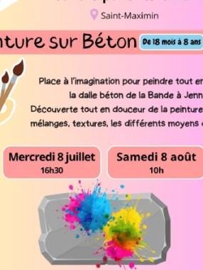 Atelier parent/enfant : Peinture sur béton - (enfants 18 mois à 8 ans)