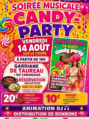 Soirée Candy Party – Danse, DJ et bonbons à Brue-Auriac