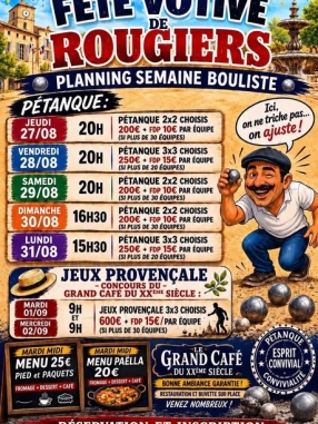 Concours de pétanque – Semaine bouliste à Rougiers