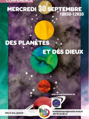 Conférence jeunesse "Des planètes et des dieux" à Bras